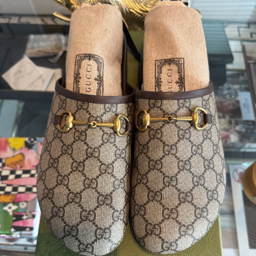 GUCCI GG SUPREME HORSEBIT MULE